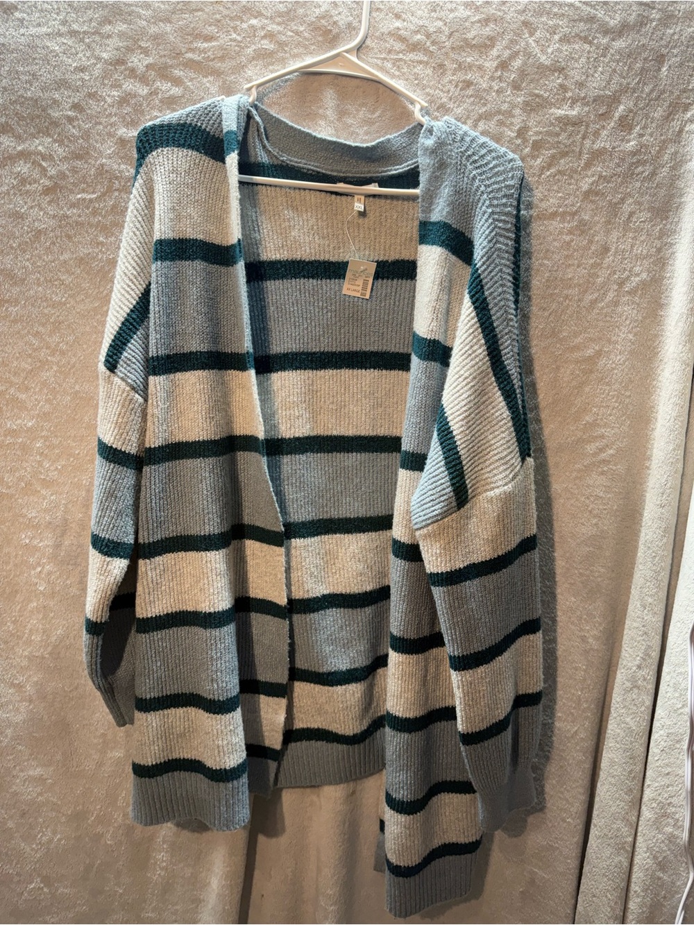 NWT Maurices Striped Open Front Cardigan Sweater XXL